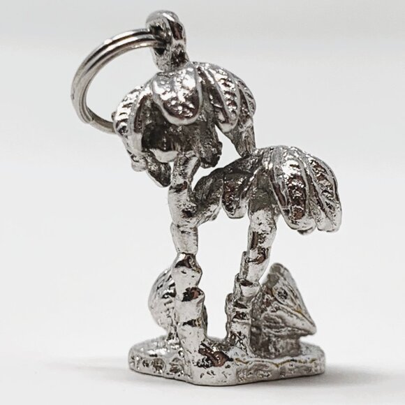 Palm Trees Sterling Silver Charm Pendant - Picture 2 of 7